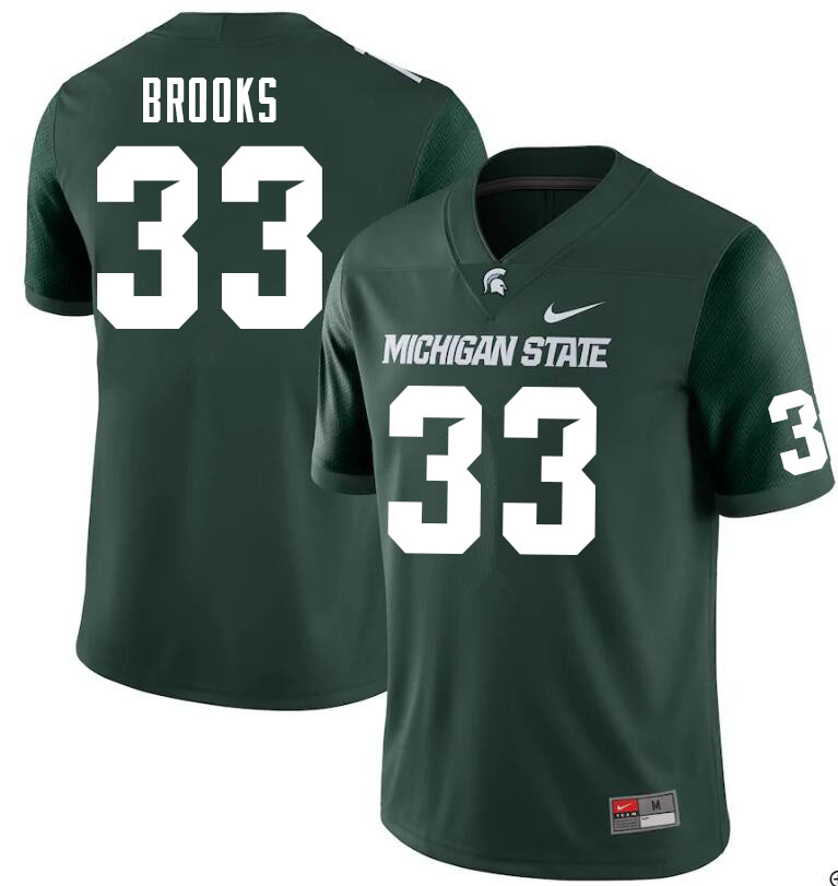 Men #33 Kendell Brooks Michigan State Spartans College Football Jerseys Sale-Green